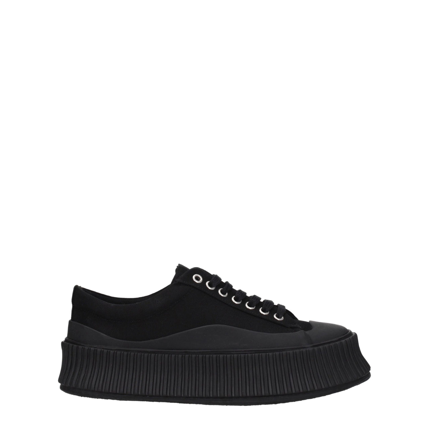 Jil Sander Zwarte Stoffen Dikke Sneakers