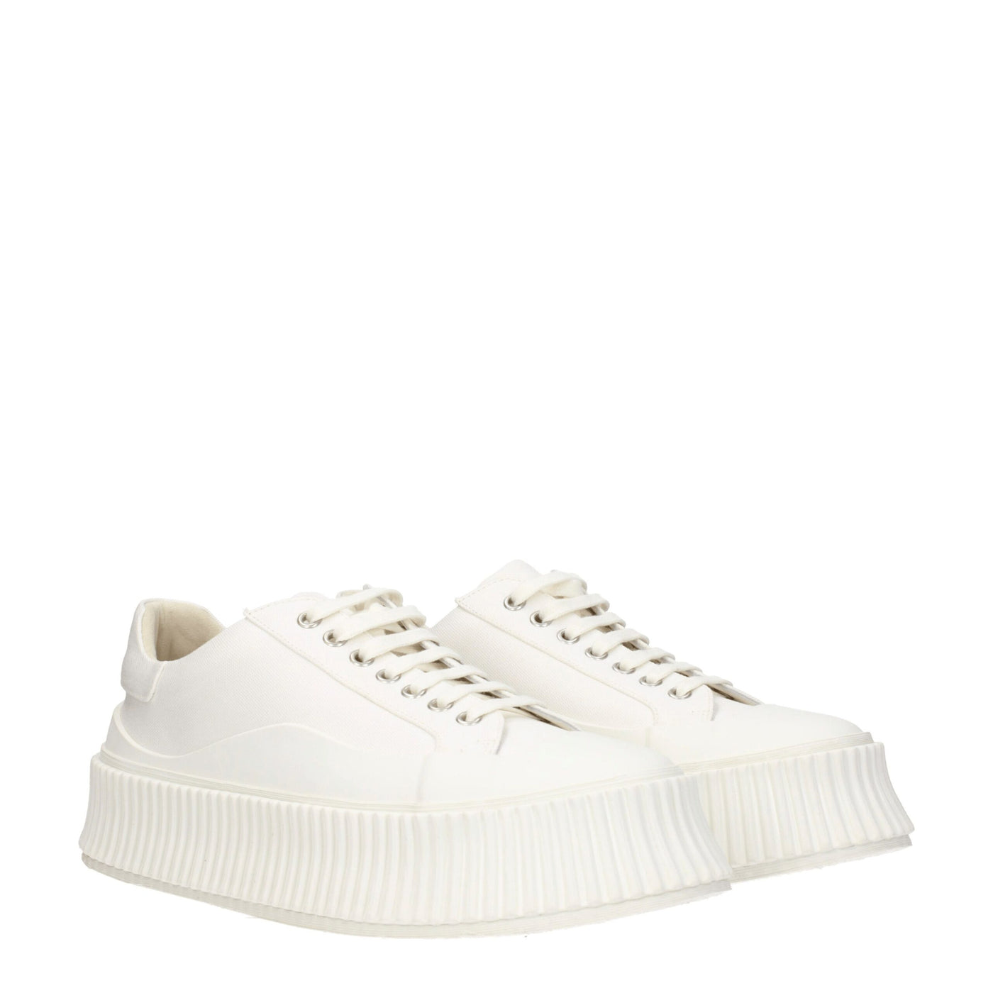 Baskets à plateforme en tissu blanc Jil Sander