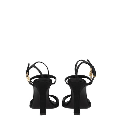 Givenchy Black Satin Stiletto Heels Sandals