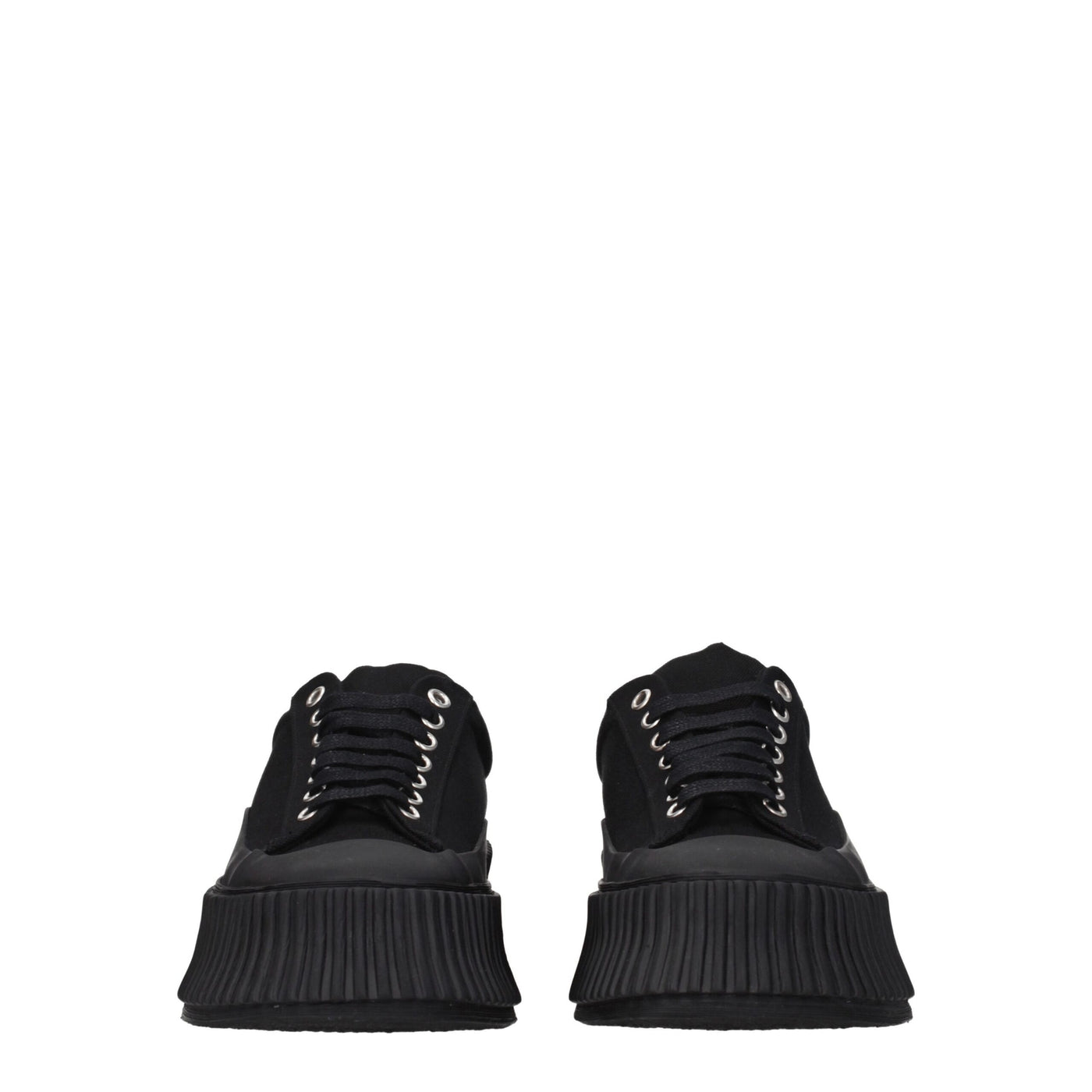 Jil Sander Zwarte Stoffen Dikke Sneakers