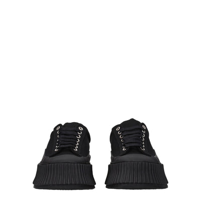 Jil Sander Zwarte Stoffen Dikke Sneakers