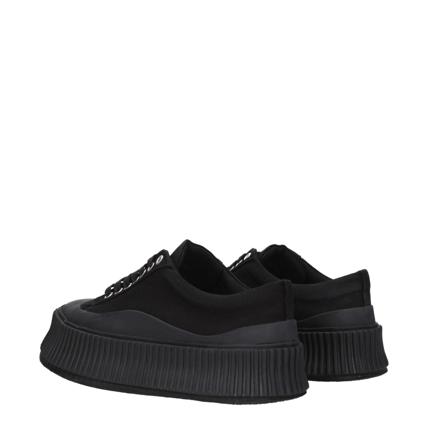 Jil Sander Zwarte Stoffen Dikke Sneakers
