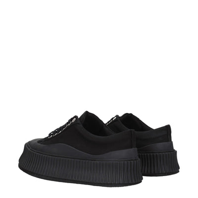 Jil Sander Zwarte Stoffen Dikke Sneakers
