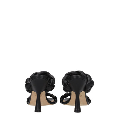 Stuart Weitzman Black Leather Stiletto Heels Sandals