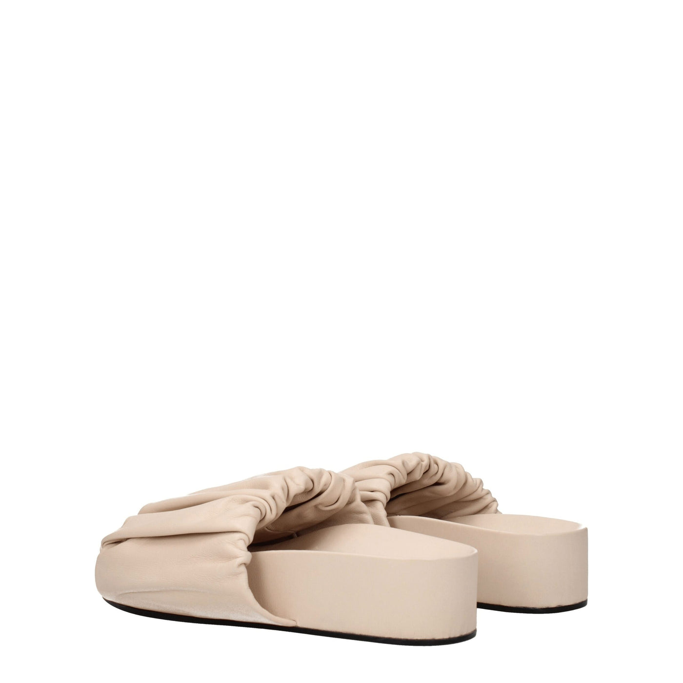 Jil Sander Roze Leren Pantoffels Sandalen