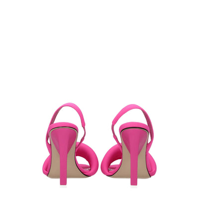 The Attico Pink Fabric Stiletto Heels Sandals