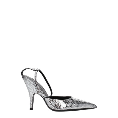 BY FAR Escarpins à talons hauts en cuir gris
