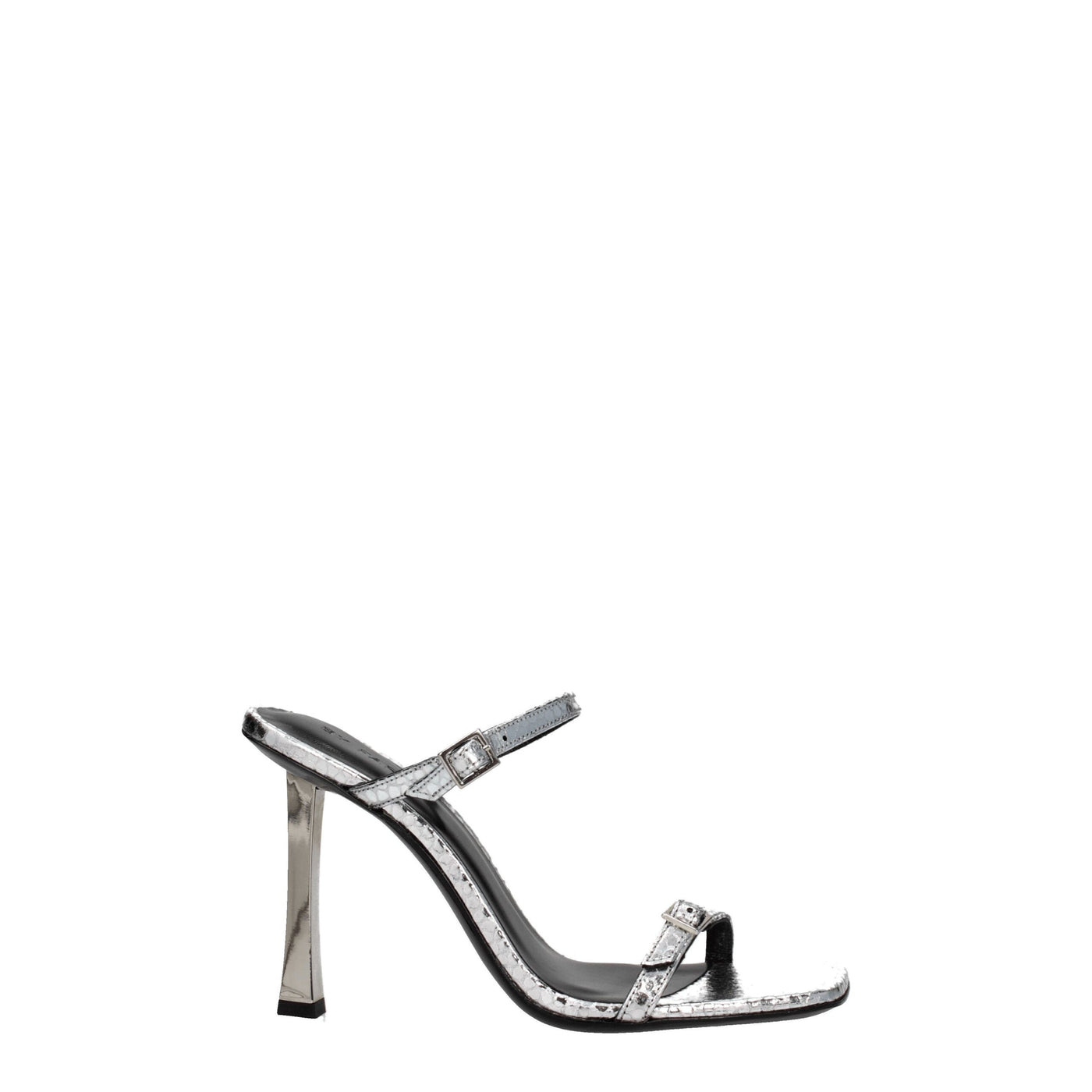 VERUIT Grijze leren stilettohakken sandalen
