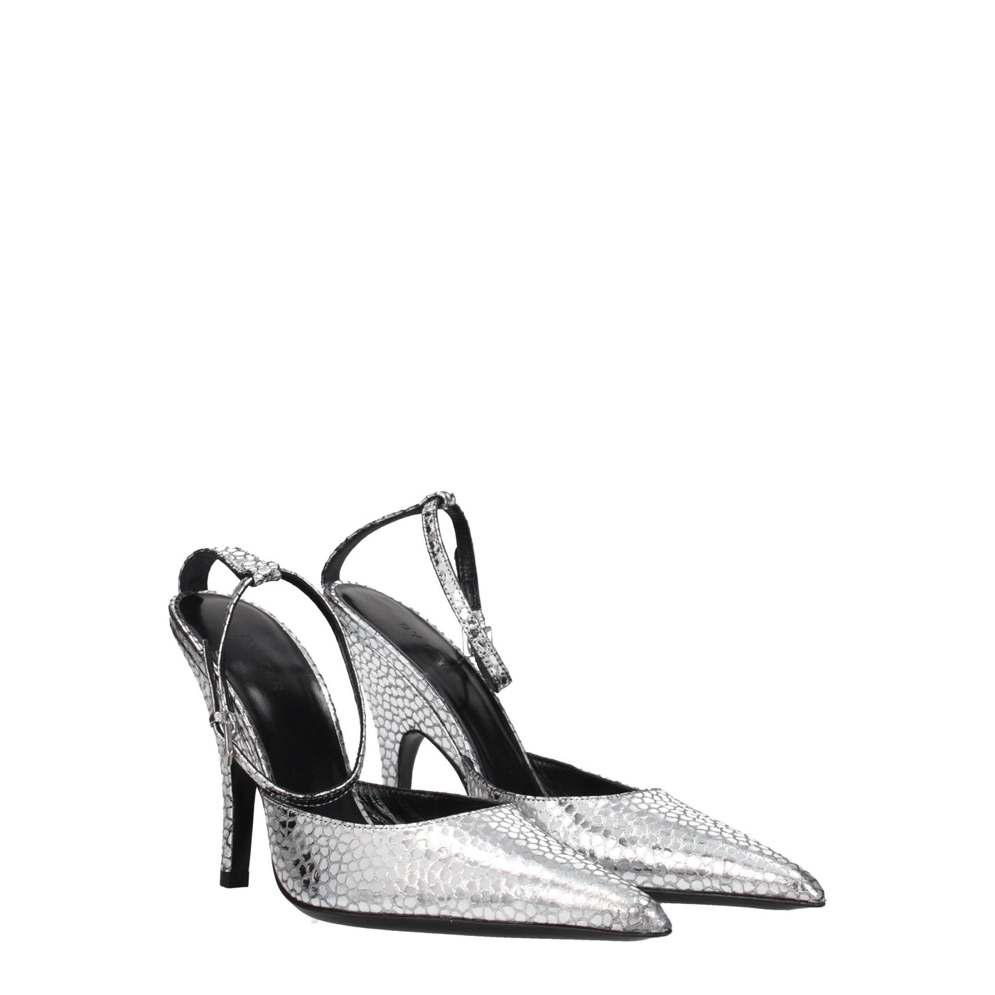 BY FAR Escarpins à talons hauts en cuir gris