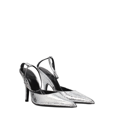 BY FAR Escarpins à talons hauts en cuir gris