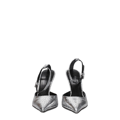 BY FAR Escarpins à talons hauts en cuir gris