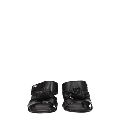 Karl Lagerfeld Black Leather Stiletto Heels Sandals