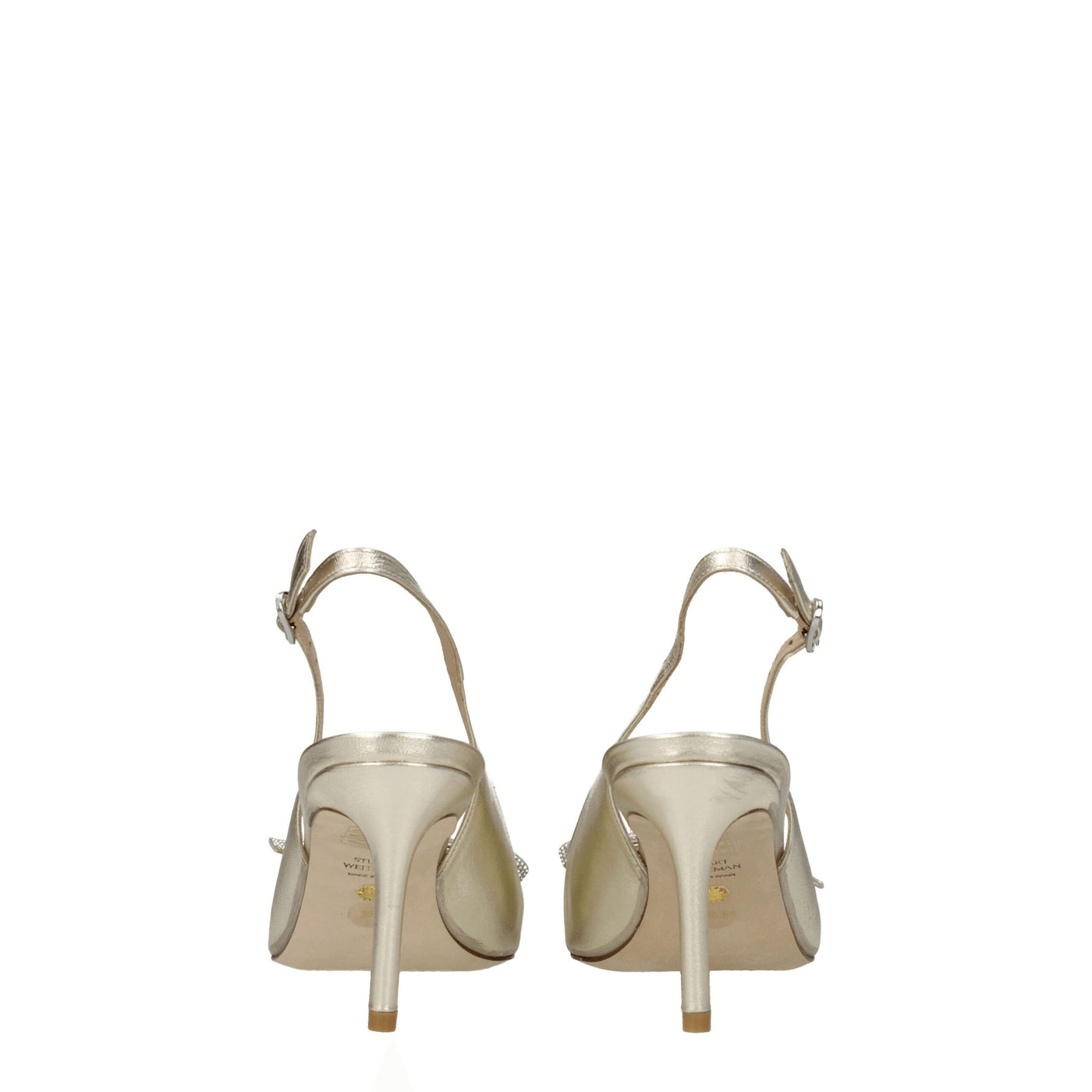 Stuart Weitzman Gold Leather Stiletto Heels Sandals