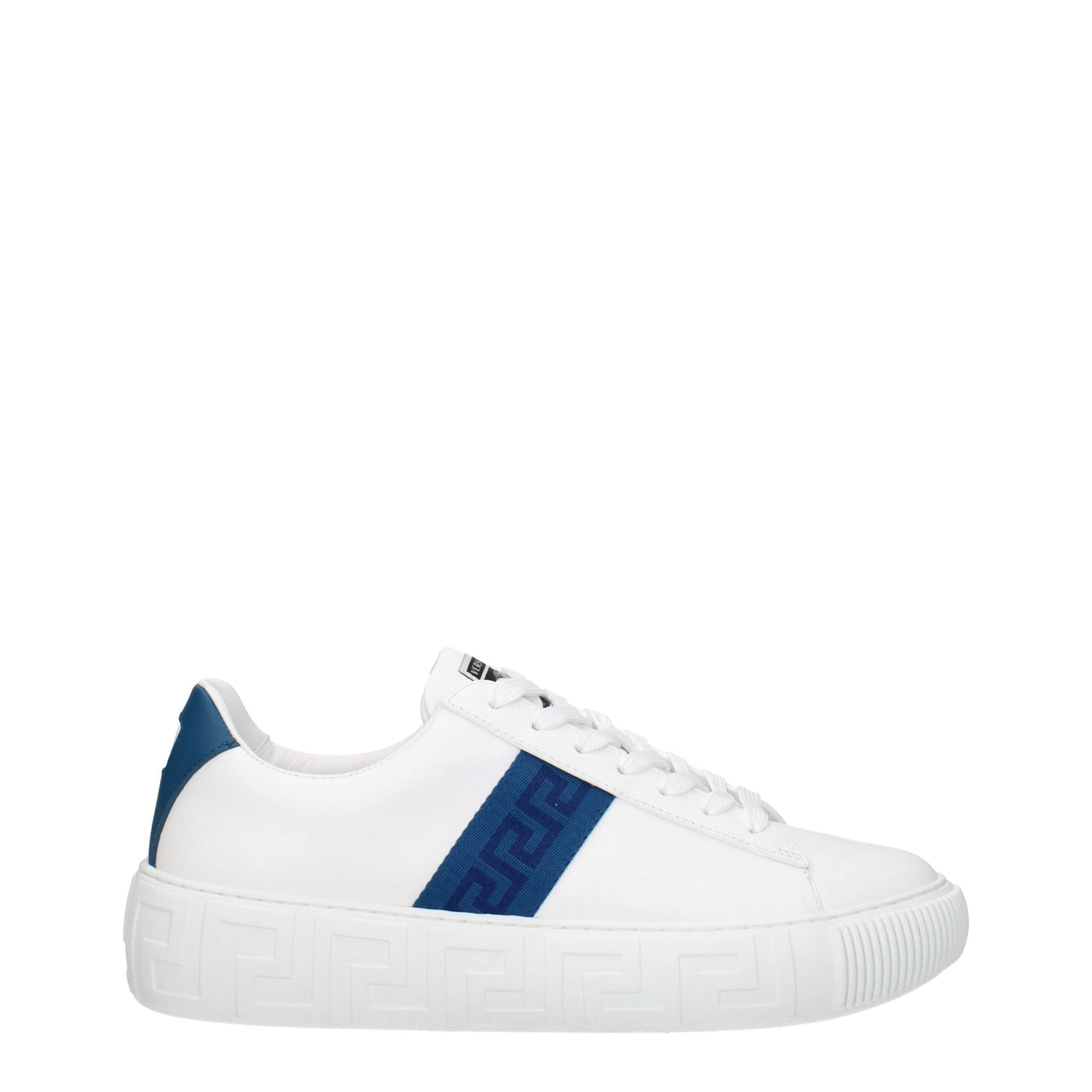 Versace Witte Leren Lage Schoenen