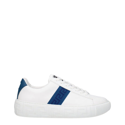 Versace Witte Leren Lage Schoenen
