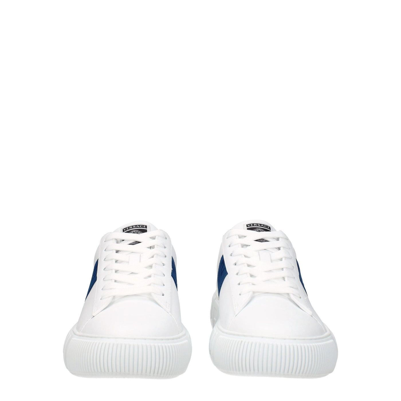 Versace Witte Leren Lage Schoenen