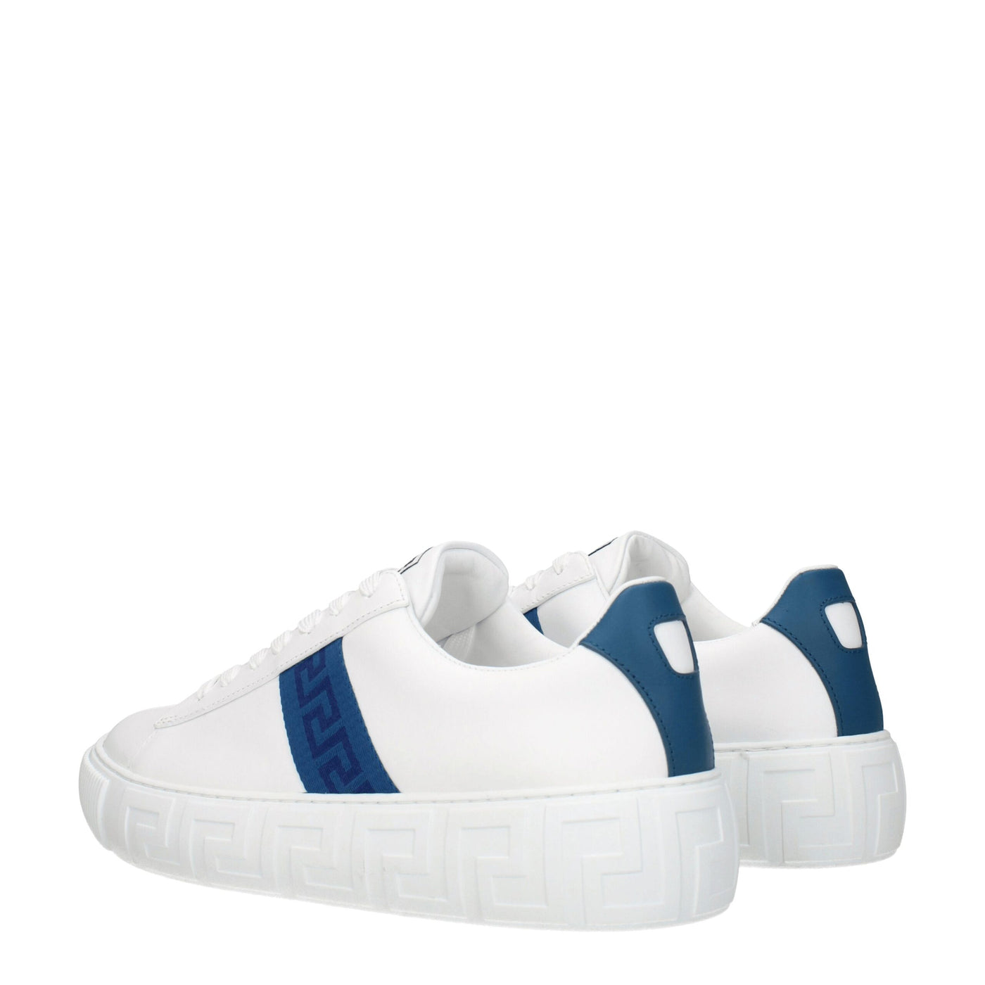 Versace Witte Leren Lage Schoenen