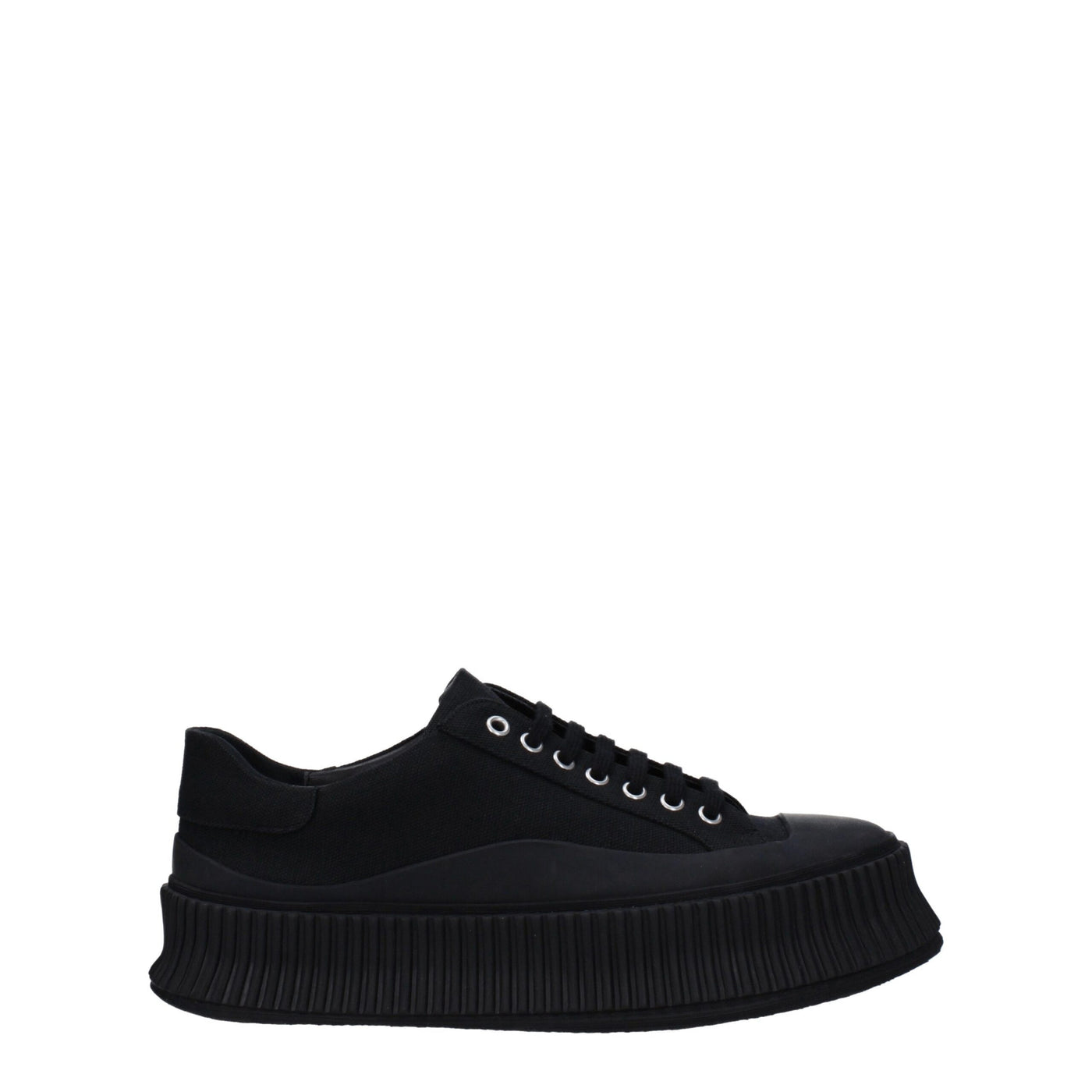 Baskets à plateforme en tissu noir Jil Sander