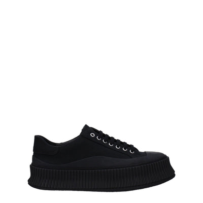 Baskets à plateforme en tissu noir Jil Sander
