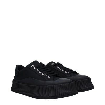 Baskets à plateforme en tissu noir Jil Sander