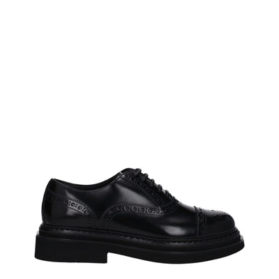 Dolce &amp; Gabbana Zwarte Leren Oxfords en Derbies
