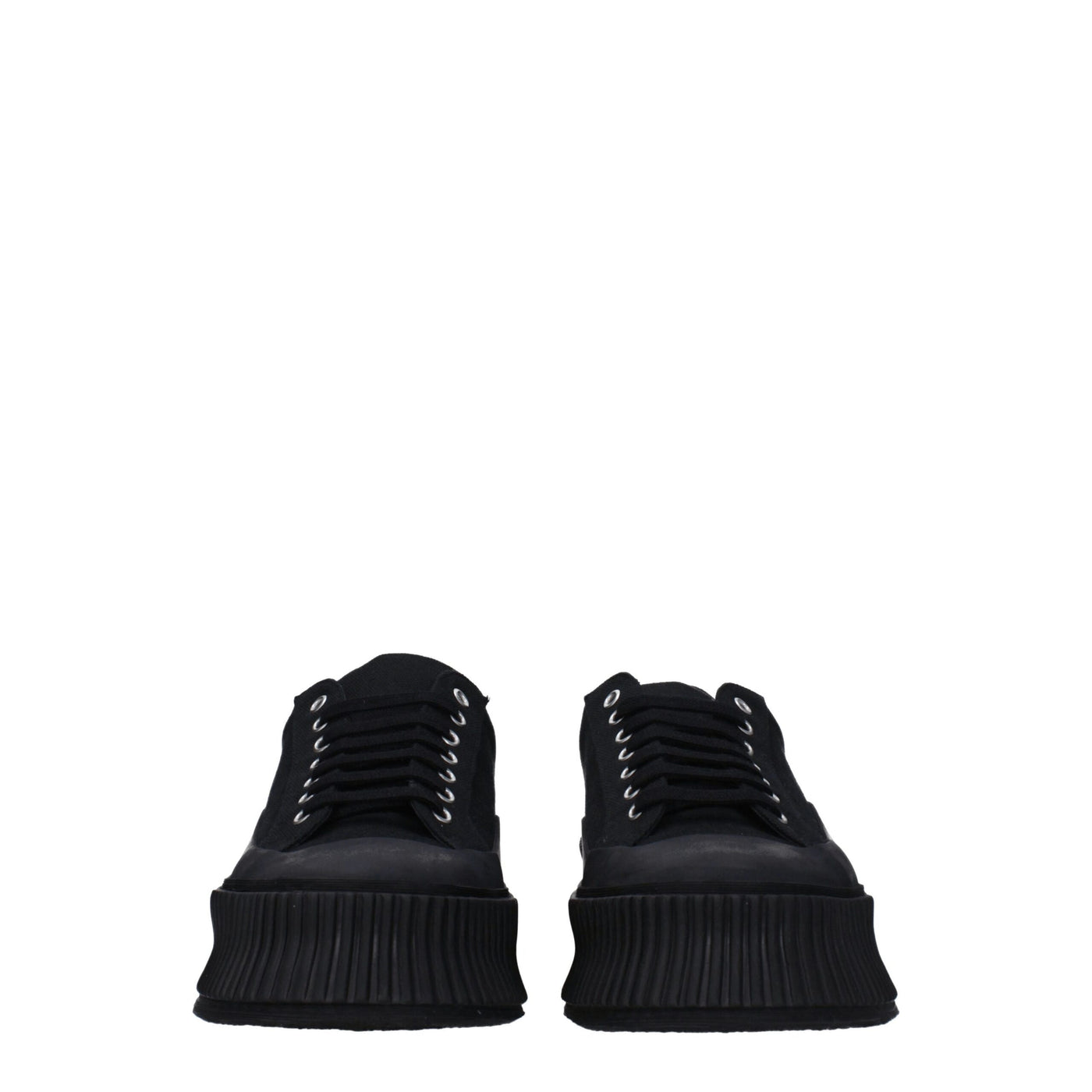 Baskets à plateforme en tissu noir Jil Sander