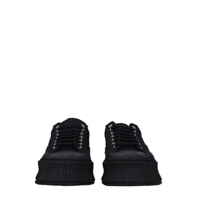 Baskets à plateforme en tissu noir Jil Sander