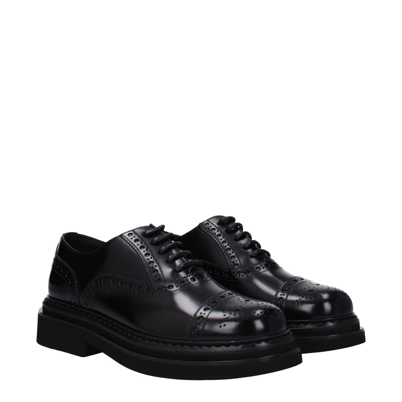 Dolce &amp; Gabbana Zwarte Leren Oxfords en Derbies