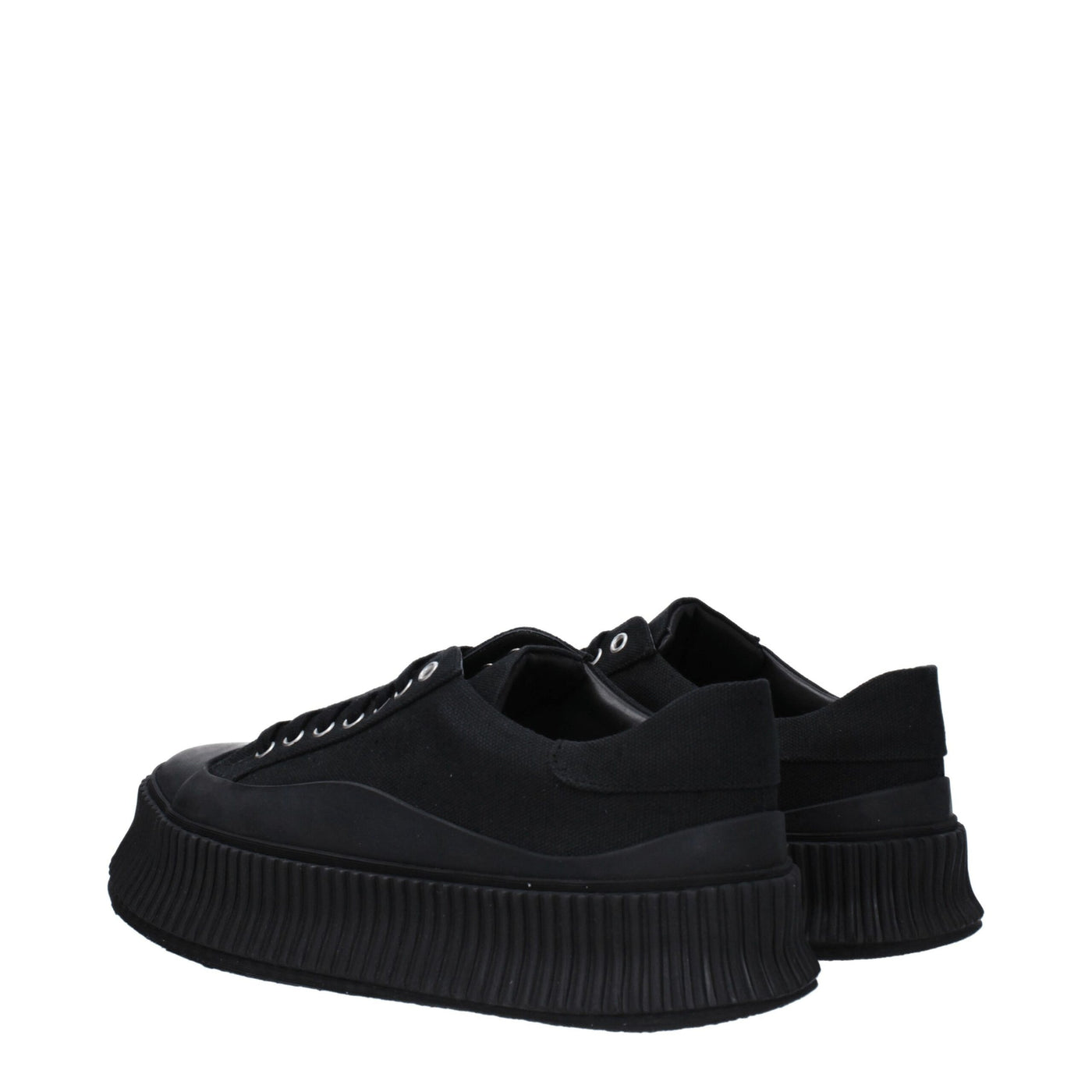 Baskets à plateforme en tissu noir Jil Sander