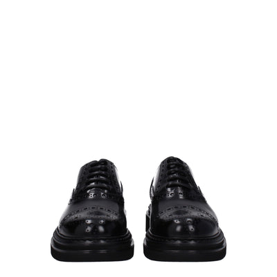 Dolce &amp; Gabbana Zwarte Leren Oxfords en Derbies