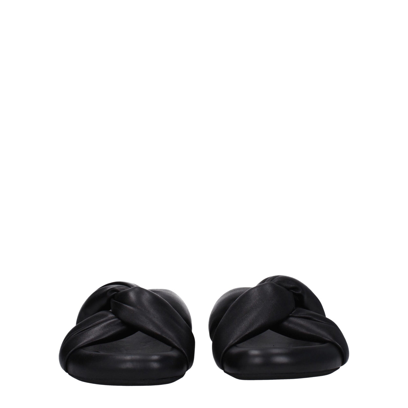 Sandales chaussons en cuir noir Marni