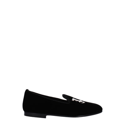 Palm Angels Zwarte Fluwelen Slip-On Loafers