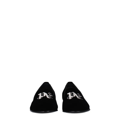 Palm Angels Zwarte Fluwelen Slip-On Loafers