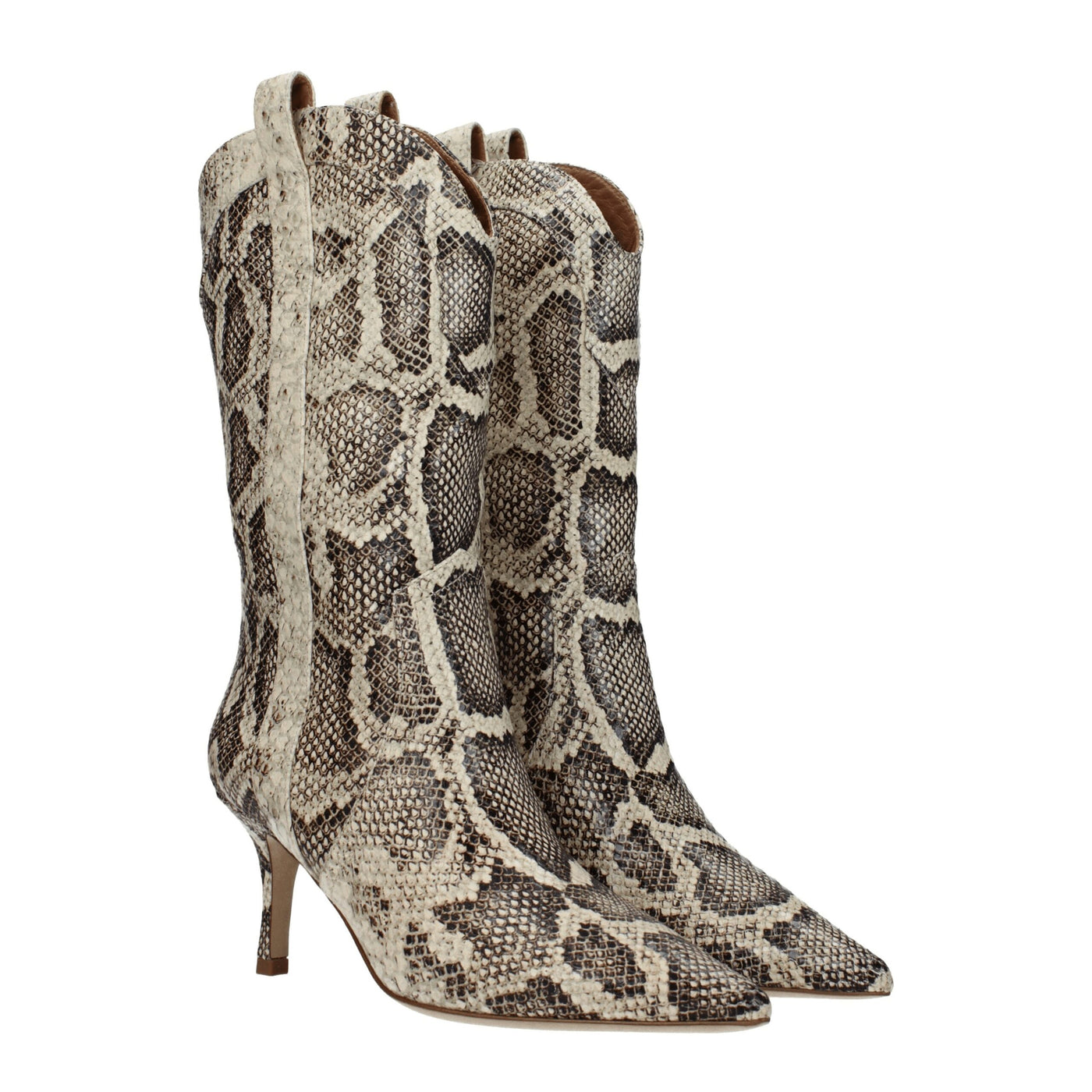 Paris Texas beige leren enkellaarsjes