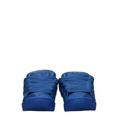Lanvin Blue Leather Low Tops