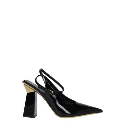 Sandales en cuir noir Valentino Garavani