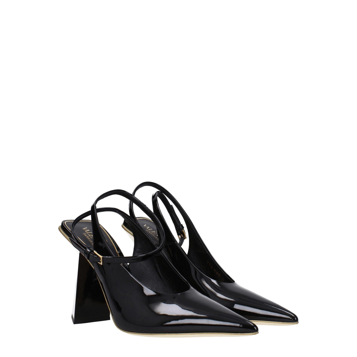 Sandales en cuir noir Valentino Garavani
