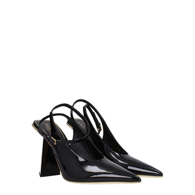 Sandales en cuir noir Valentino Garavani