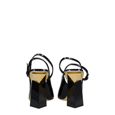 Sandales en cuir noir Valentino Garavani