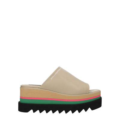 Sandales chaussons en cuir beige Stella McCartney