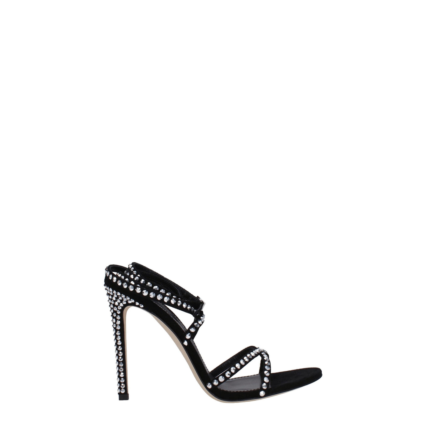 Sandales à talons aiguilles en cuir noir Paris Texas