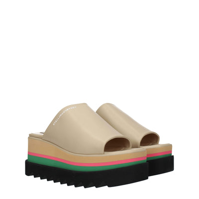 Sandales chaussons en cuir beige Stella McCartney