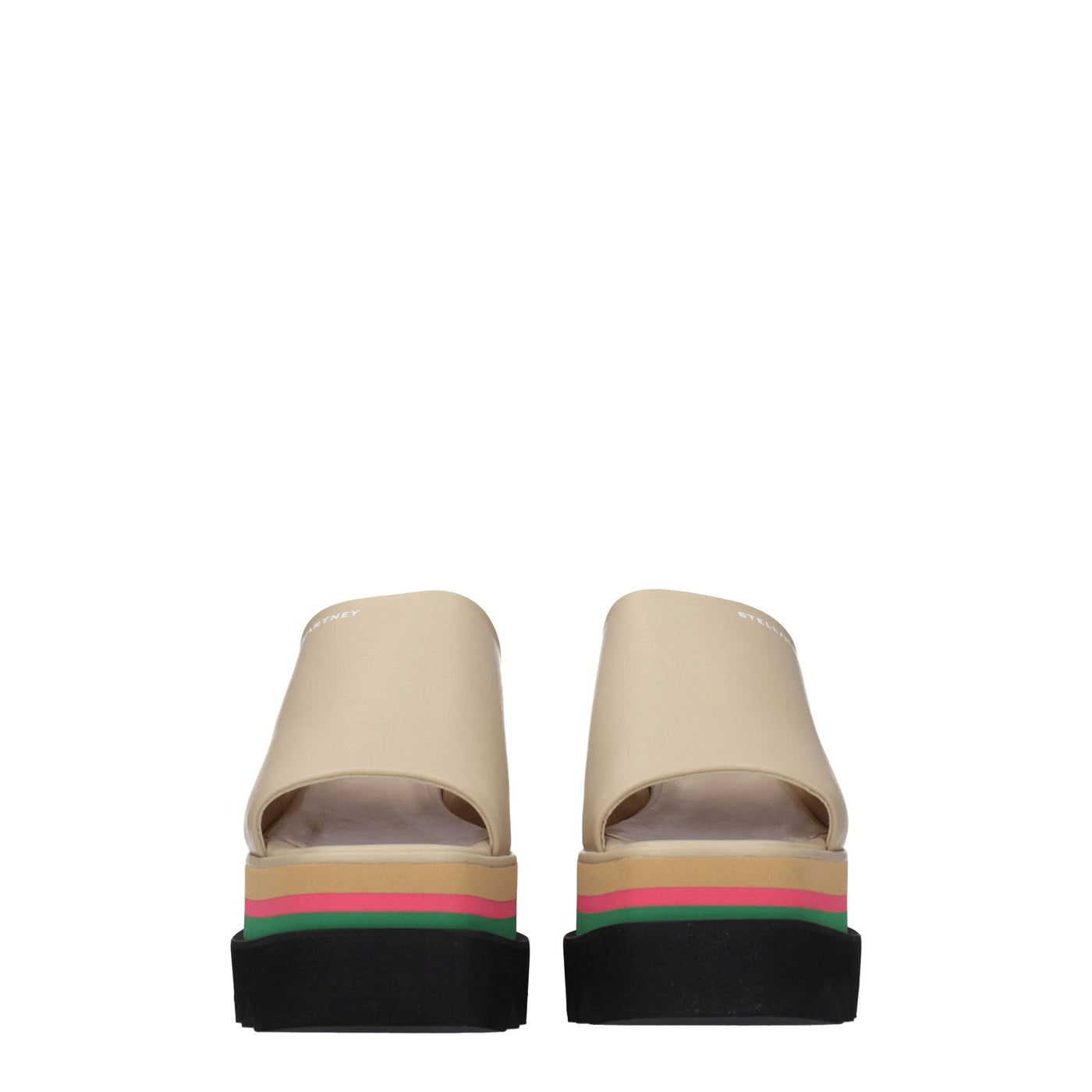 Sandales chaussons en cuir beige Stella McCartney