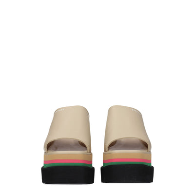 Sandales chaussons en cuir beige Stella McCartney
