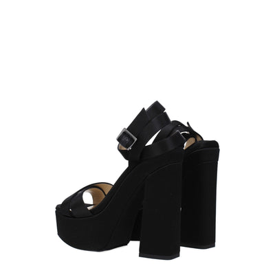 Jimmy Choo Black Satin Platforms