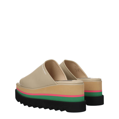 Sandales chaussons en cuir beige Stella McCartney