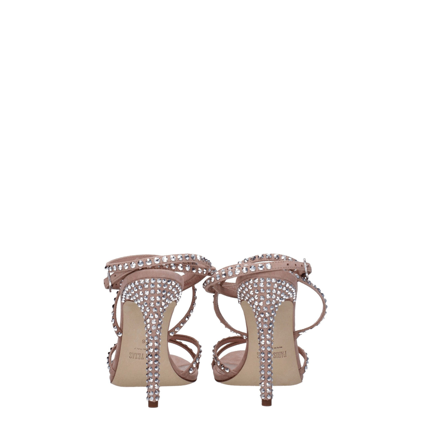 Sandales à talons aiguilles en cuir rose Paris Texas