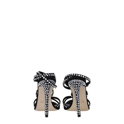 Sandales à talons aiguilles en cuir noir Paris Texas