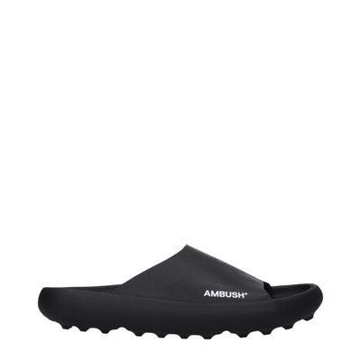 Ambush Zwarte Katoenen Pantoffels Sandalen