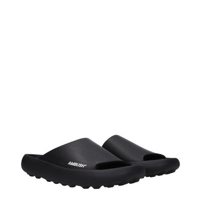 Ambush Zwarte Katoenen Pantoffels Sandalen